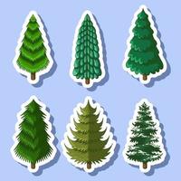 Pine Tree Sticker Vector Illustration