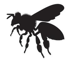 afrikanisiert Honig Biene Silhouette Lager Vektor Illustration.