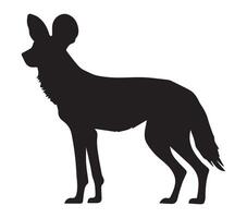 afrikanisch wild Hund Silhouette Lager Vektor Illustration.