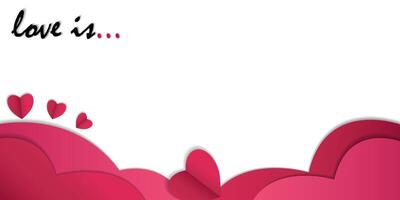 Universal- breit Banner, romantisch Zitat zum Valentinsgrüße Tag, Karte, Einladung, Banner Vorlage im Rosa und rot Farbe. Farbe viva Magenta vektor
