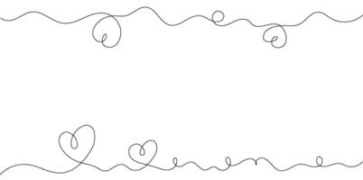 Herz Symbol von Valentinsgrüße Tag. linear Stil, breit Banner mit Platz zum Text und Kopieren Raum, auf Weiß Hintergrund vektor