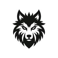 silhouettiert wütend Wolf Logo Design Symbol Symbol Vektor Illustration