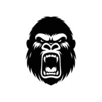 Silhouette von wütend Gorilla Kopf Logo Symbol Symbol Vektor Illustration