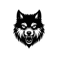 silhouettiert wütend Wolf Logo Design Symbol Symbol Vektor Illustration