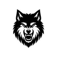 silhouettiert wütend Wolf Logo Design Symbol Symbol Vektor Illustration