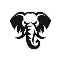 einfarbig wütend Stehen Elefant Logo Symbol Symbol Vektor Illustration