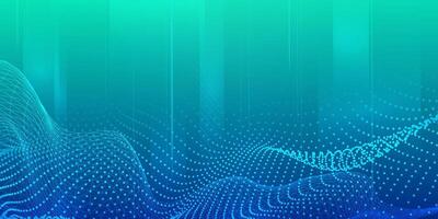 Digital Technologie futuristisch Internet Netzwerk Verbindung Blau Grün Hintergrund, abstrakt Wolke Cyber Information Kommunikation, ai groß Daten, Innovation Zukunft Technik, Linien Punkte Illustration 3d Vektor