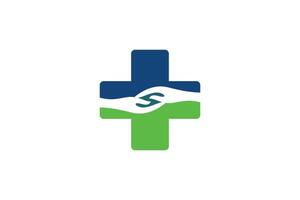 medicinsk vård logotyp design med kreativ begrepp vektor