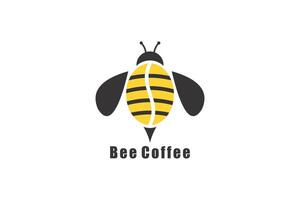 Kaffee Logo Design mit Biene Logo Konzept modern vektor