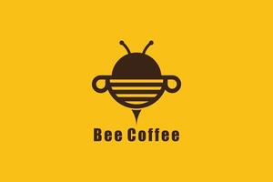 Kaffee Logo Design mit Biene Logo Konzept modern vektor