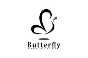 Schmetterling Schönheit Logo Design einzigartig Konzept Prämie Vektor
