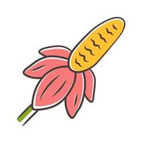 mexikansk hatt vild blomma färgikon. upprätt prärie coneflower. ratibida columnifera växt. blommande vildblomma. vårblomma. isolerad vektor illustration