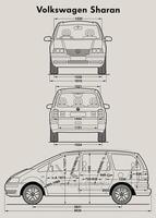 2002 vw sharan bil plan vektor