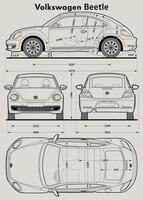 vw skalbagge 2016 bil plan vektor