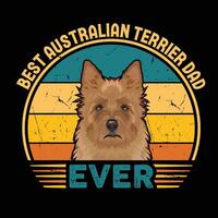 Beste australisch Terrier Papa je Typografie retro T-Shirt Design, Jahrgang Tee Hemd Profi Vektor