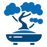 Bonsai Baum Symbol Linie Vektor Illustration