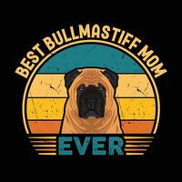 Beste Bullmastiff Mama je Typografie retro T-Shirt Design, Jahrgang Tee Hemd Profi Vektor