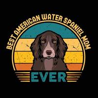 Beste amerikanisch Wasser Spaniel Mama je Typografie retro T-Shirt Illustration, Jahrgang Tee Profi Vektor