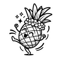 ai genererad ananas leende ClipArt illustration, ai generativ fri vektor