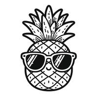 ai genererad ananas med solglasögon ClipArt illustration, ai generativ fri vektor