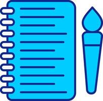 Skizzenbuch Blau gefüllt Symbol vektor