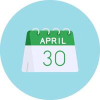 30:e av april platt cirkel ikon vektor
