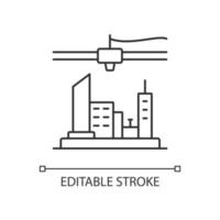 Lineares Symbol des 3D-gedruckten Stadtplans vektor