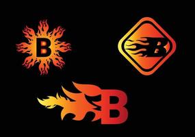 Feuer b-Brief-Logo und Symbol-Design-Vorlage vektor