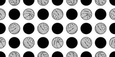 Garn Ball nahtlos Muster Vektor Bälle von Garn Stricken Polka Punkt Nadeln Katze Spielzeug wiederholen isoliert Hintergrund Fliese Hintergrund Karikatur Illustration Design