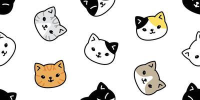 katt sömlös mönster Tass kattunge vektor kalikå ras scarf isolerat upprepa bakgrund bricka tapet tecknad serie klotter illustration design