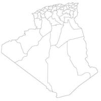 Algerien Karte. Karte von Algerien im administrative Provinzen im Weiß Farbe vektor