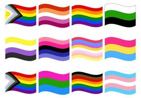 lgbt Stolz Flagge Satz. Stolz Gemeinschaft Flagge. vektor