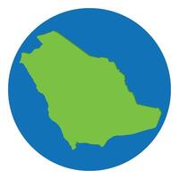 Saudi Arabien Karte. Karte von Saudi Arabien im Grün Farbe im Globus Design mit Blau Kreis Farbe. vektor