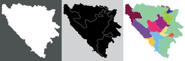 Bosnien und Herzegowina Karte. Karte von Bosnien und Herzegowina vektor