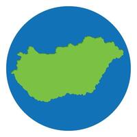 Ungarn Karte. Karte von Ungarn im Grün Farbe im Globus Design mit Blau Kreis Farbe. vektor