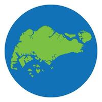Singapur Karte Grün Farbe im Globus Design mit Blau Kreis Farbe. vektor