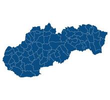 slovakia Karta. Karta av slovakia i administrativ provinser i blå Färg vektor