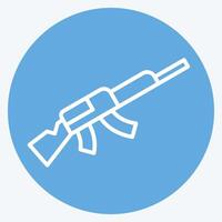 Symbol Scharfschütze Gewehr 2. verbunden zu Waffen Symbol. Blau Augen Stil. einfach Design editierbar. einfach Illustration vektor