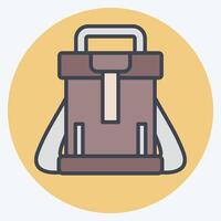 Symbol Rucksack. verbunden zu Hipster Symbol. Farbe Kamerad Stil. einfach Design editierbar. einfach Illustration vektor