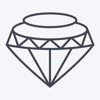 ikon diamant. relaterad till hipster symbol. linje stil. enkel design redigerbar. enkel illustration vektor