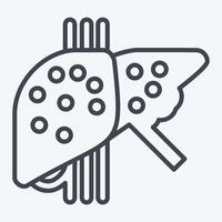ikon fet lever. relaterad till hepatolog symbol. linje stil. enkel design redigerbar. enkel illustration vektor