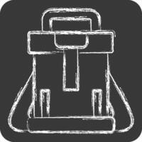 Symbol Rucksack. verbunden zu Hipster Symbol. Kreide Stil. einfach Design editierbar. einfach Illustration vektor