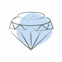 Symbol Diamant. verbunden zu Hipster Symbol. Farbe Stelle Stil. einfach Design editierbar. einfach Illustration vektor