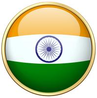 Indien flagga design på rund emblem vektor