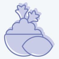 ikon mosad potatis. relaterad till vegan symbol. två tona stil. enkel design redigerbar. enkel illustration vektor