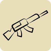 Symbol Scharfschütze Gewehr 2. verbunden zu Waffen Symbol. Hand gezeichnet Stil. einfach Design editierbar. einfach Illustration vektor