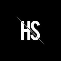 hs logotypmonogram med snedstreckad designmall vektor