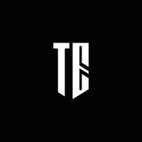 te-Logo-Monogramm mit Emblem-Stil auf schwarzem Hintergrund isoliert vektor
