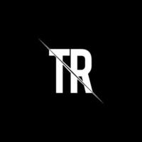tr-Logo-Monogramm mit Slash-Design-Vorlage vektor