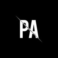 pa-Logo-Monogramm mit Slash-Design-Vorlage vektor